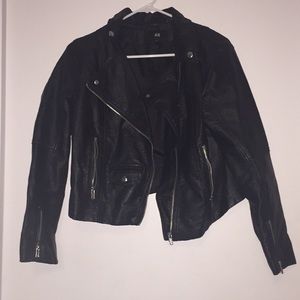 Black faux leather jacket!